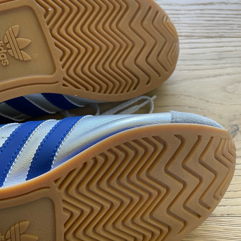 NEW Adidas Country OG Silver Blue Metallic Leather Gum Sole Sneakers NWOB - Picture 11 of 11